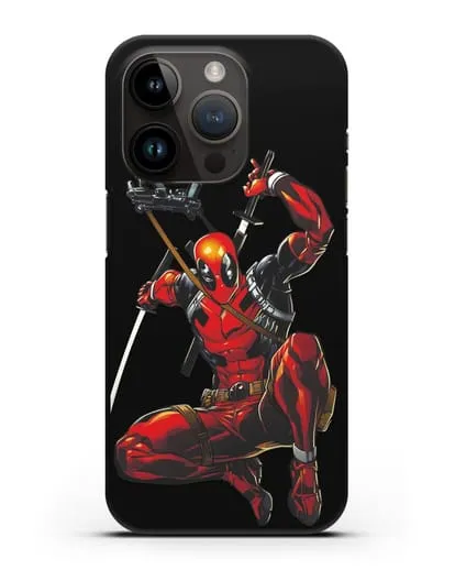 Чехол Дедпул (DeadPool) в атаке силиконовый для iPhone 14 Pro