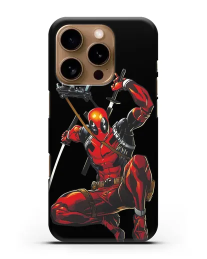 Чехол Дедпул (DeadPool) в атаке силиконовый для iPhone 16 Pro
