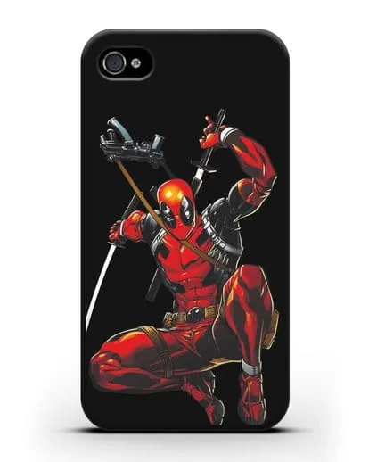 Чехол Дедпул (DeadPool) в атаке силиконовый для iPhone 4/4s