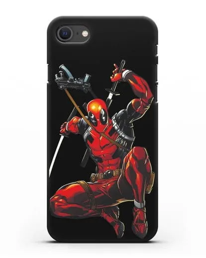 Чехол Дедпул (DeadPool) в атаке силиконовый для iPhone SE 2020