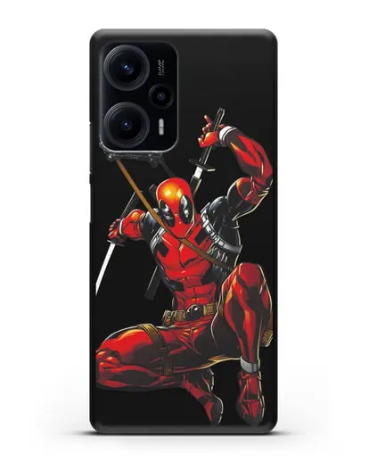 Чехол Дедпул (DeadPool) в атаке силиконовый для Xiaomi Poco F5