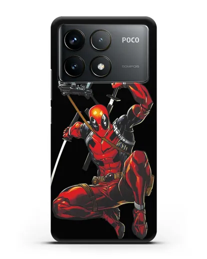 Чехол Дедпул (DeadPool) в атаке силиконовый для Xiaomi Poco F6 Pro