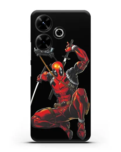 Чехол Дедпул (DeadPool) в атаке силиконовый для Xiaomi Poco M6