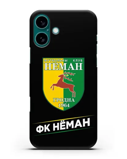 Чехол с эмблемой ФК Неман Гродно силиконовый для iPhone 16 Plus