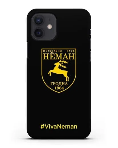 Чехол с логотипом ФК Неман Гродно и надписью #VivaNeman силиконовый для iPhone 12