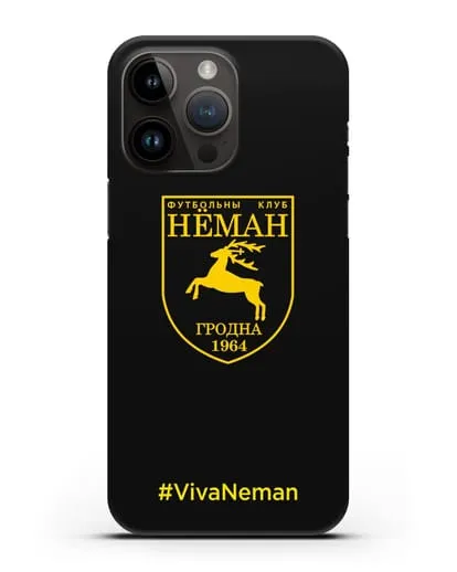 Чехол с логотипом ФК Неман Гродно и надписью #VivaNeman силиконовый для iPhone 14 Pro Max