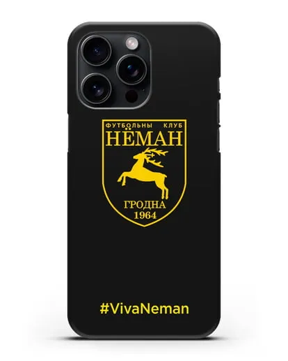 Чехол с логотипом ФК Неман Гродно и надписью #VivaNeman силиконовый для iPhone 15 Pro Max
