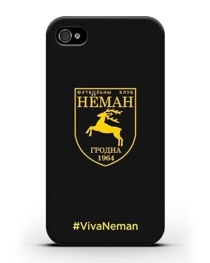 Чехол с логотипом ФК Неман Гродно и надписью #VivaNeman силиконовый для iPhone 4/4s