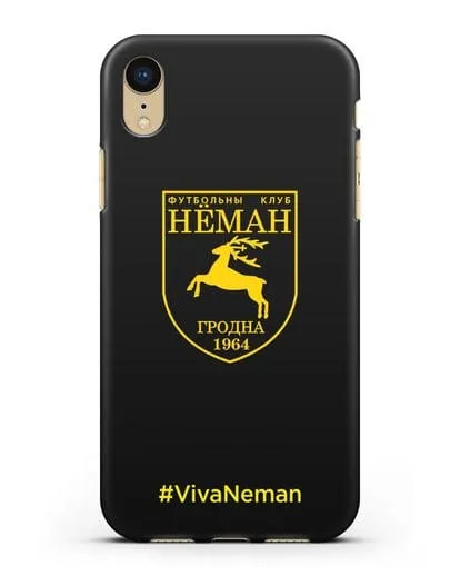 Чехол с логотипом ФК Неман Гродно и надписью #VivaNeman силиконовый для iPhone XR