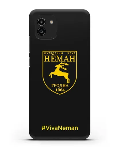 Чехол с логотипом ФК Неман Гродно и надписью #VivaNeman силиконовый для Samsung Galaxy A03 [SM-A035]