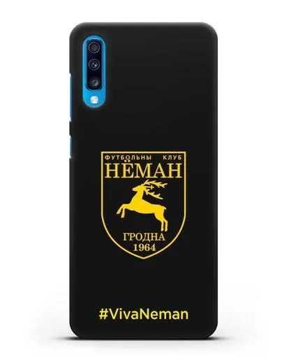 Чехол с логотипом ФК Неман Гродно и надписью #VivaNeman силиконовый для Samsung Galaxy A70 [SM-A705F]