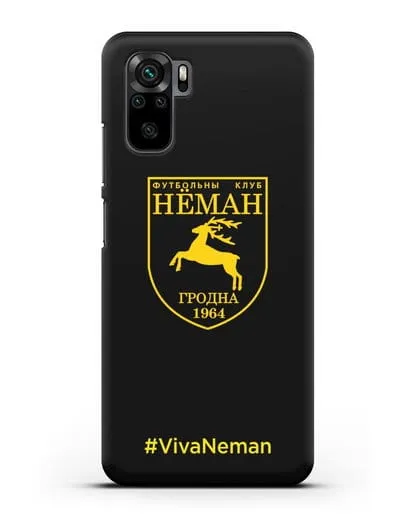 Чехол с логотипом ФК Неман Гродно и надписью #VivaNeman силиконовый для Xiaomi Redmi Note 10