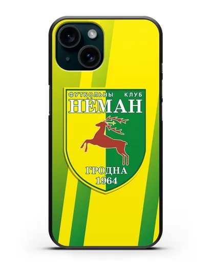 Чехол с символикой ФК Неман Гродно силиконовый для iPhone 15