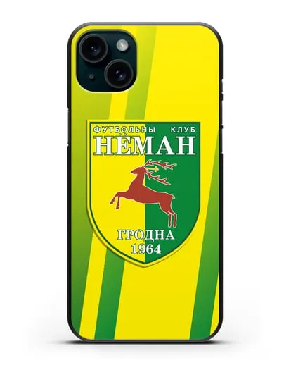 Чехол с символикой ФК Неман Гродно силиконовый для iPhone 15 Plus