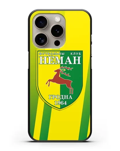Чехол с символикой ФК Неман Гродно силиконовый для iPhone 15 Pro