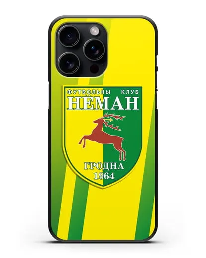 Чехол с символикой ФК Неман Гродно силиконовый для iPhone 15 Pro Max