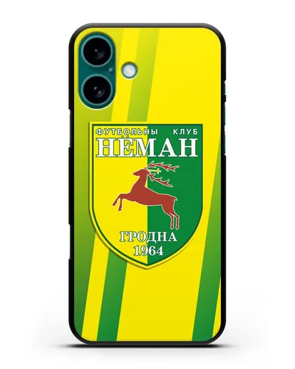 Чехол с символикой ФК Неман Гродно силиконовый для iPhone 16 Plus