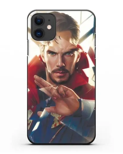 Чехол Доктор Стрэндж (Doctor Strange) в разбитом стекле силиконовый для iPhone 11