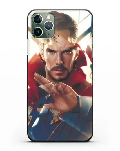 Чехол Доктор Стрэндж (Doctor Strange) в разбитом стекле силиконовый для iPhone 11 Pro Max