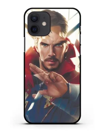 Чехол Доктор Стрэндж (Doctor Strange) в разбитом стекле силиконовый для iPhone 12