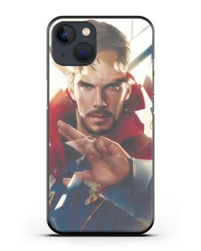 Чехол Доктор Стрэндж (Doctor Strange) в разбитом стекле силиконовый для iPhone 13