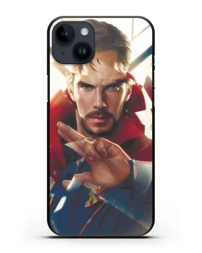 Чехол Доктор Стрэндж (Doctor Strange) в разбитом стекле силиконовый для iPhone 14 Plus