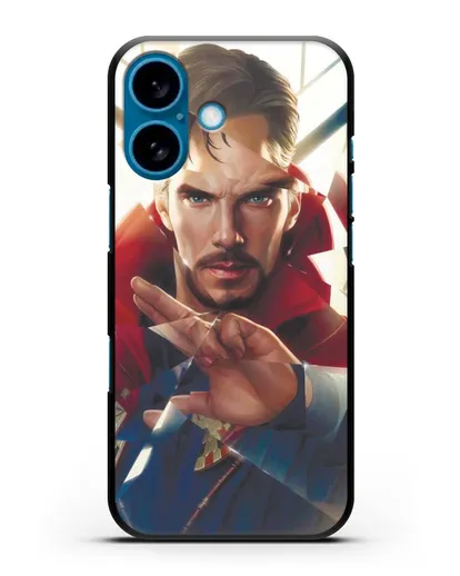 Чехол Доктор Стрэндж (Doctor Strange) в разбитом стекле силиконовый для iPhone 16