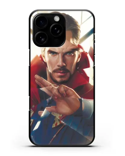 Чехол Доктор Стрэндж (Doctor Strange) в разбитом стекле силиконовый для iPhone 16 Pro Max