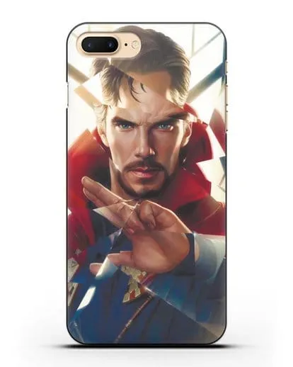 Чехол Доктор Стрэндж (Doctor Strange) в разбитом стекле силиконовый для iPhone 7 Plus