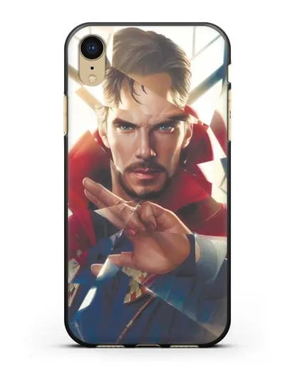 Чехол Доктор Стрэндж (Doctor Strange) в разбитом стекле силиконовый для iPhone XR
