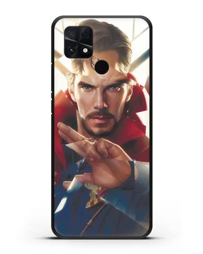 Чехол Доктор Стрэндж (Doctor Strange) в разбитом стекле силиконовый для Xiaomi Poco C40