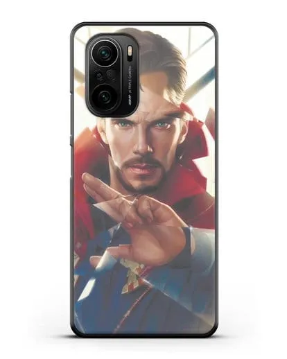 Чехол Доктор Стрэндж (Doctor Strange) в разбитом стекле силиконовый для Xiaomi Poco F3 Pro