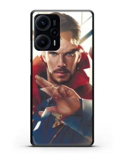 Чехол Доктор Стрэндж (Doctor Strange) в разбитом стекле силиконовый для Xiaomi Poco F5