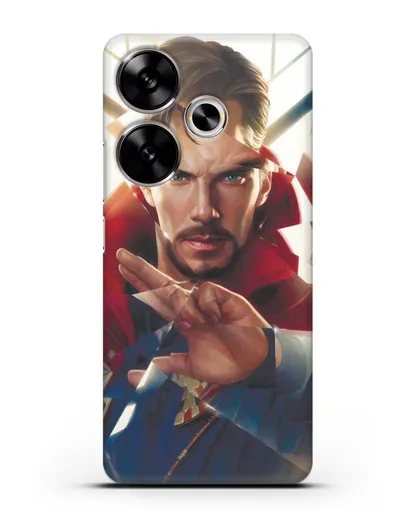 Чехол Доктор Стрэндж (Doctor Strange) в разбитом стекле силиконовый для Xiaomi Poco F6