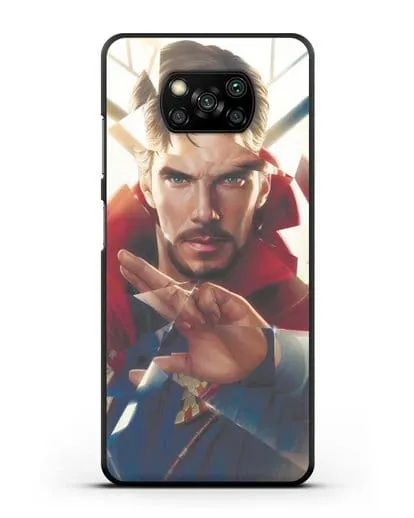 Чехол Доктор Стрэндж (Doctor Strange) в разбитом стекле силиконовый для Xiaomi Poco X3