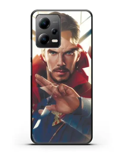 Чехол Доктор Стрэндж (Doctor Strange) в разбитом стекле силиконовый для Xiaomi Poco X5
