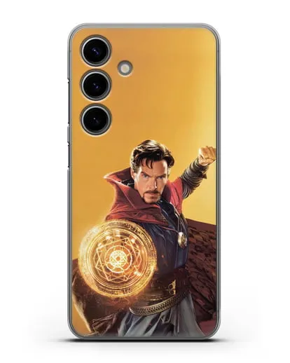 Чехол Доктор Стрэндж (Doctor Strange) колдует силиконовый для Samsung Galaxy S24