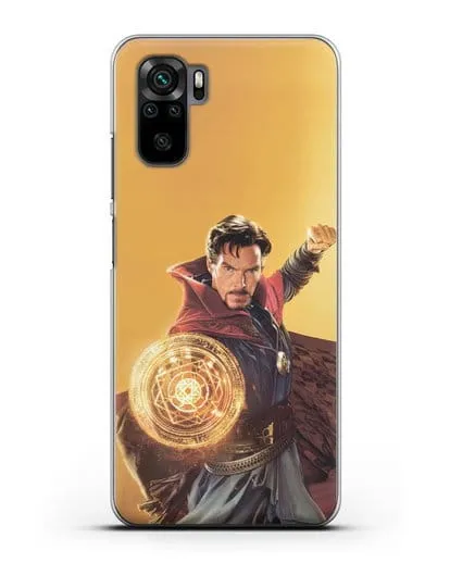 Чехол Доктор Стрэндж (Doctor Strange) колдует силиконовый для Xiaomi Redmi Note 10S
