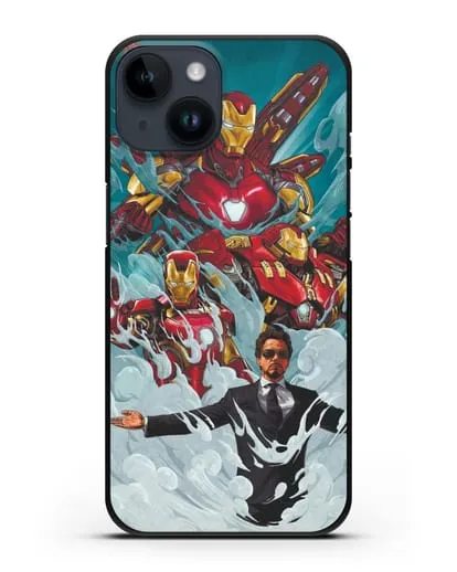Чехол с рисунком Тони Старк (Железный человек) силиконовый для iPhone 14