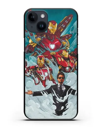 Чехол с рисунком Тони Старк (Железный человек) силиконовый для iPhone 14 Plus
