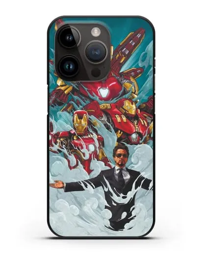 Чехол с рисунком Тони Старк (Железный человек) силиконовый для iPhone 14 Pro