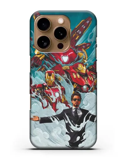 Чехол с рисунком Тони Старк (Железный человек) силиконовый для iPhone 16 Pro