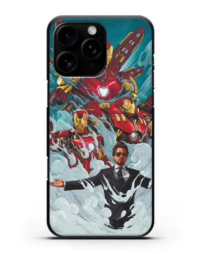 Чехол с рисунком Тони Старк (Железный человек) силиконовый для iPhone 16 Pro Max