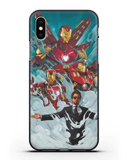 Чехол с рисунком Тони Старк (Железный человек) силиконовый для iPhone XS