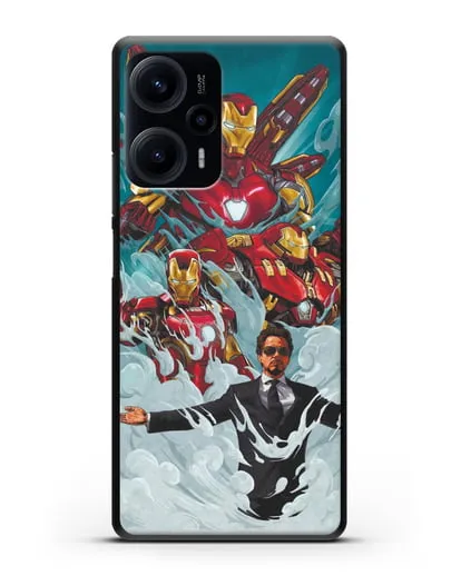 Чехол с рисунком Тони Старк (Железный человек) силиконовый для Xiaomi Poco F5