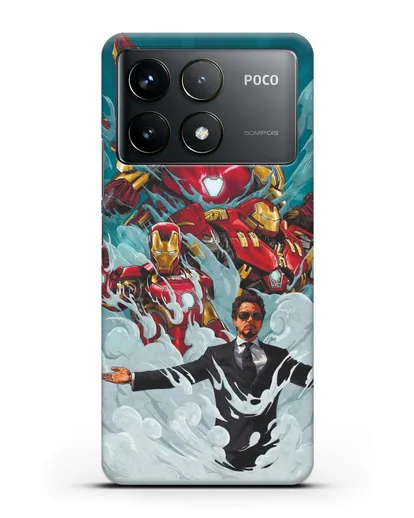Чехол с рисунком Тони Старк (Железный человек) силиконовый для Xiaomi Poco F6 Pro