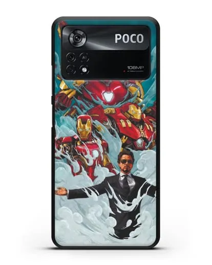 Чехол с рисунком Тони Старк (Железный человек) силиконовый для Xiaomi Poco X4 Pro