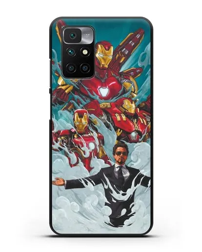 Чехол с рисунком Тони Старк (Железный человек) силиконовый для Xiaomi Redmi 10
