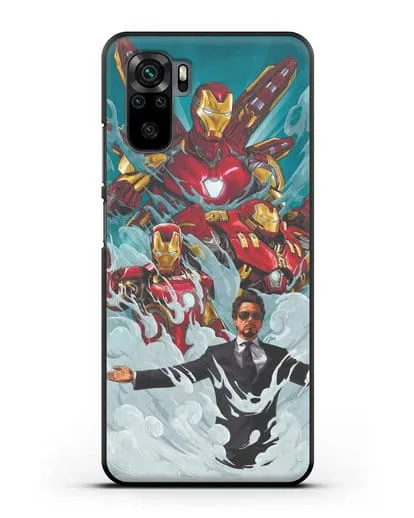 Чехол с рисунком Тони Старк (Железный человек) силиконовый для Xiaomi Redmi Note 10