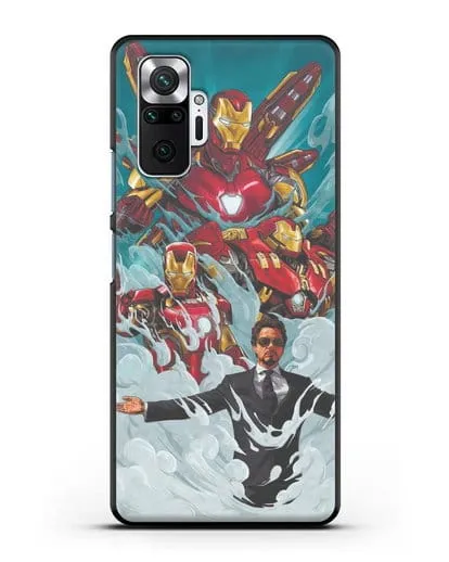 Чехол с рисунком Тони Старк (Железный человек) силиконовый для Xiaomi Redmi Note 10 Pro